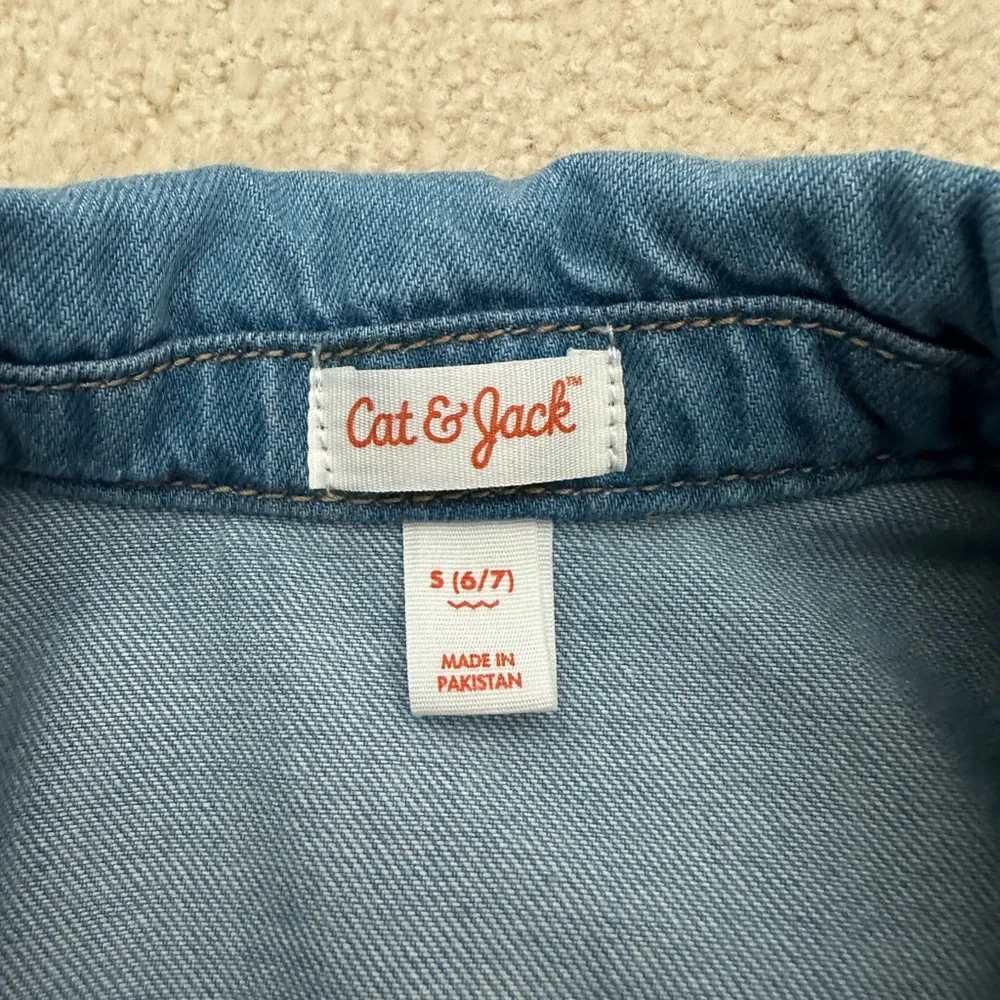 Denim, Snap, Front, Short Sleeve Dress Size S (6-7)  Excellent Condition